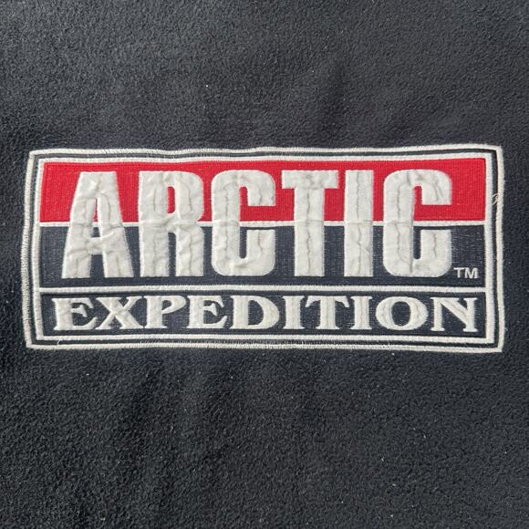 Vintage Arctic Expedition Pullover Fleece Embroidered Baggy Box Fit Size L - Picture 2 of 11